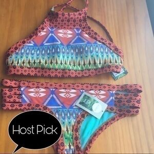 Eidon nigh neck top with full coverage bottoms NWT